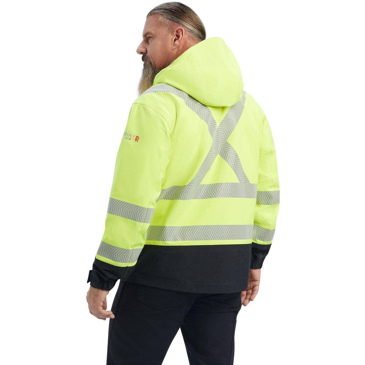 Ariat FR Hi-Vis Hooded Waterproof Jacket in Hi-Vis Yellow